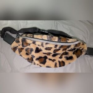 Furry, Cheetah Print, Adjustable Fanny Pack - Approximate Size 10x4x 4
